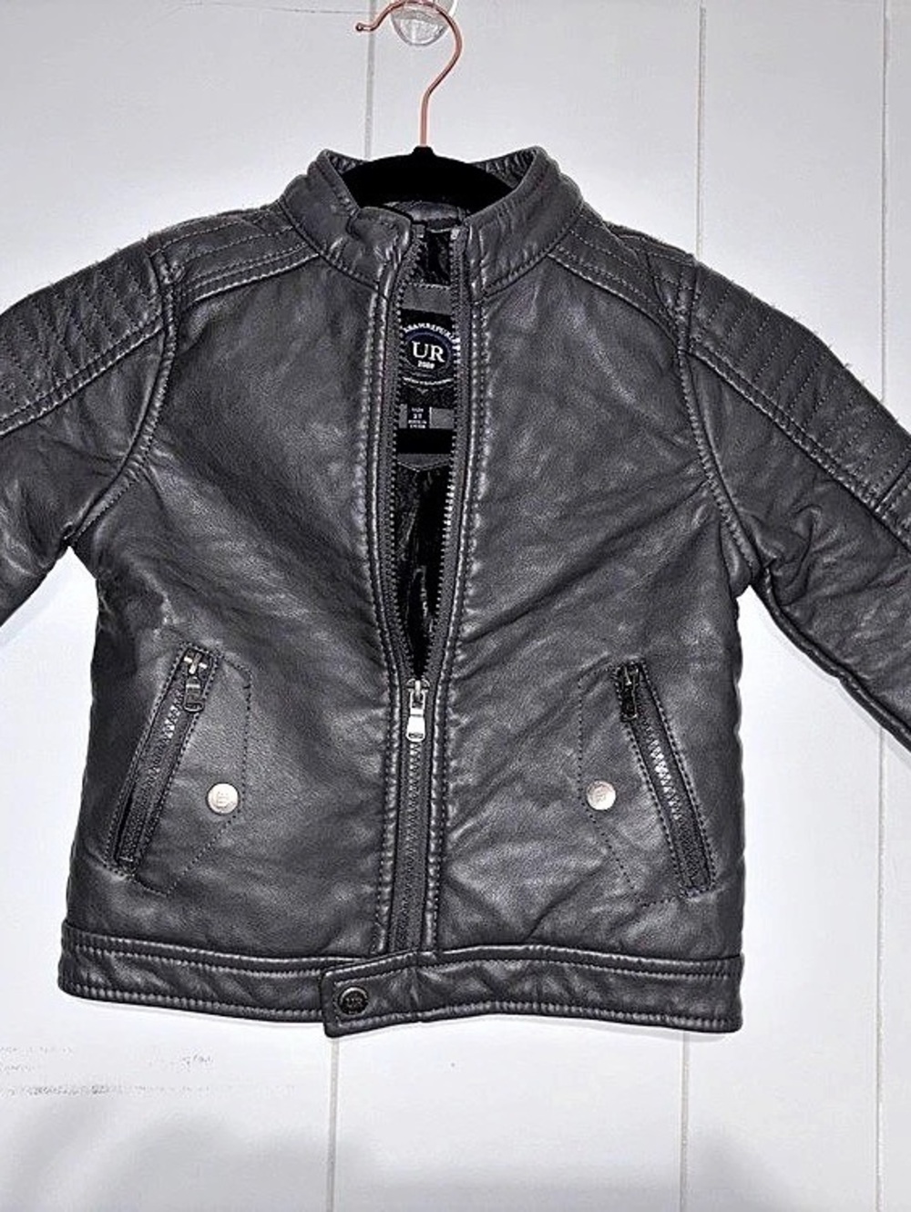 Urban Republic Toddler Boys Faux Leather Moto Jacket Black 3T